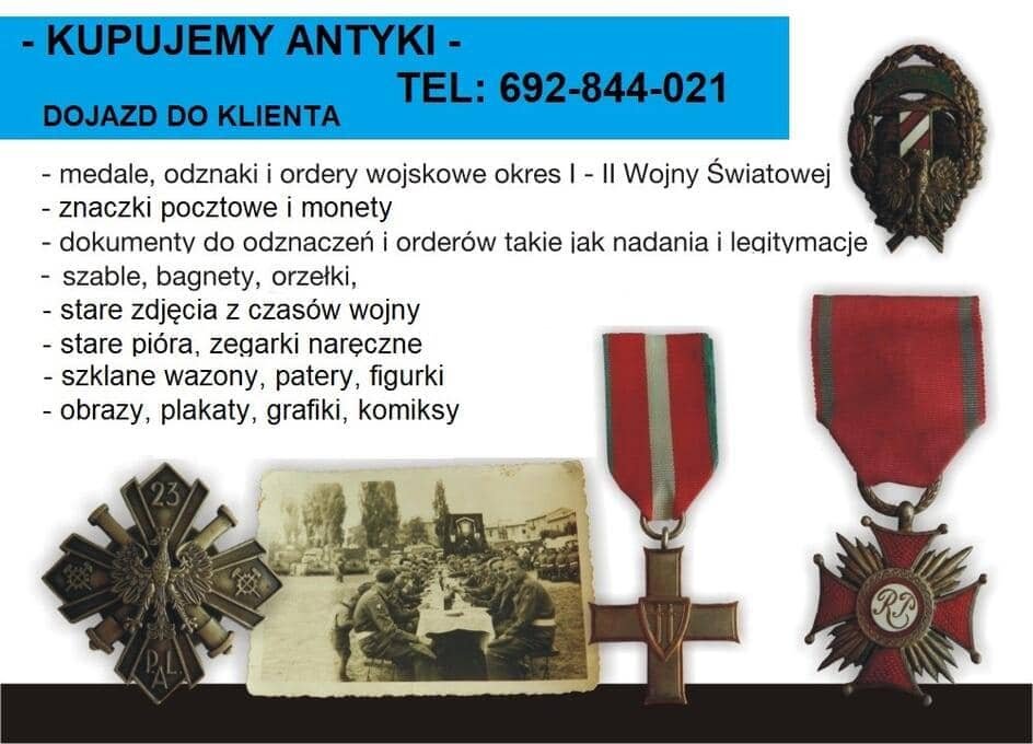 Kupujemy medale, odznaki wojskowe, monety, znaczki