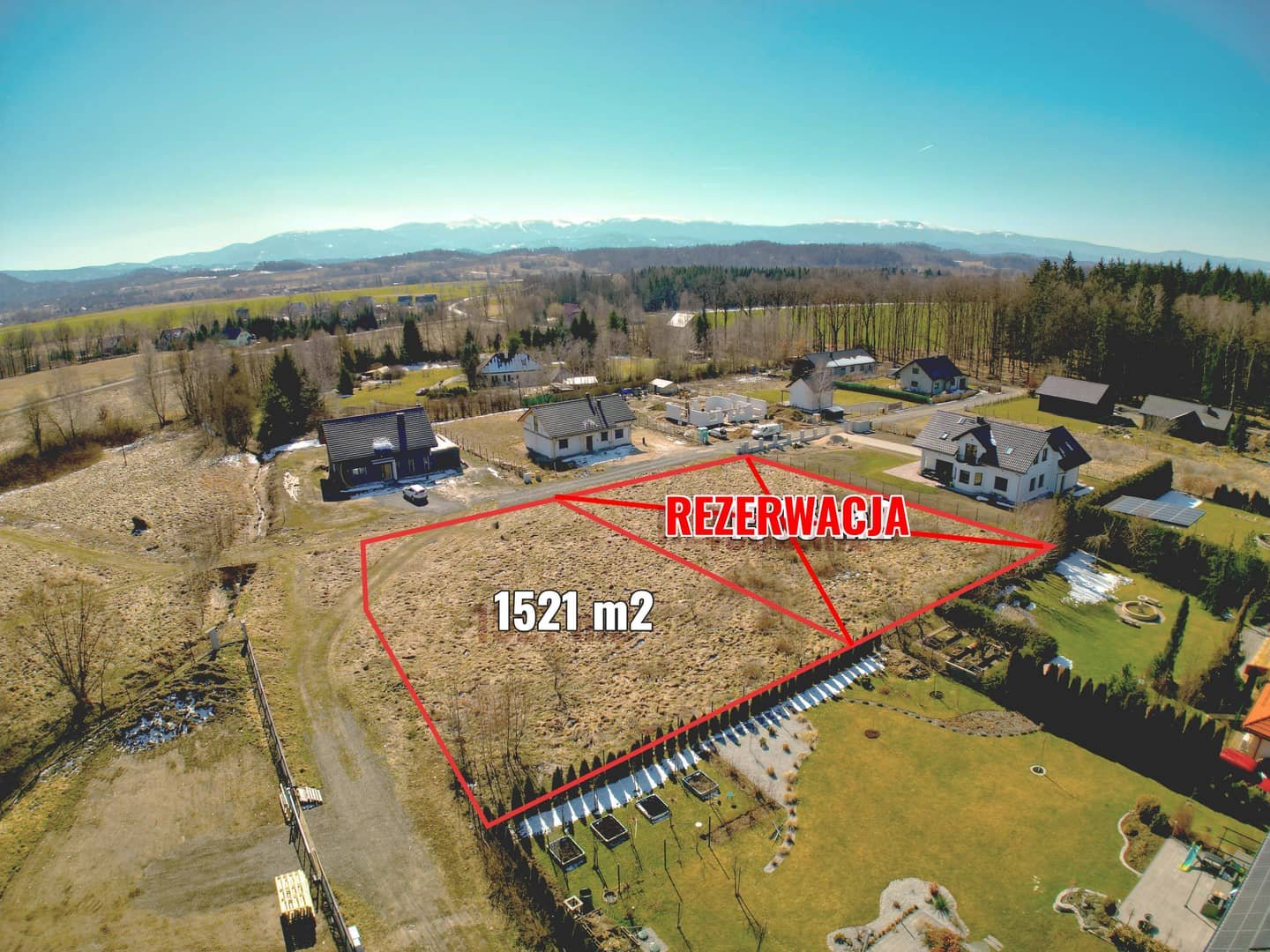 Działka budowlana 1521m² Komarno widokowa