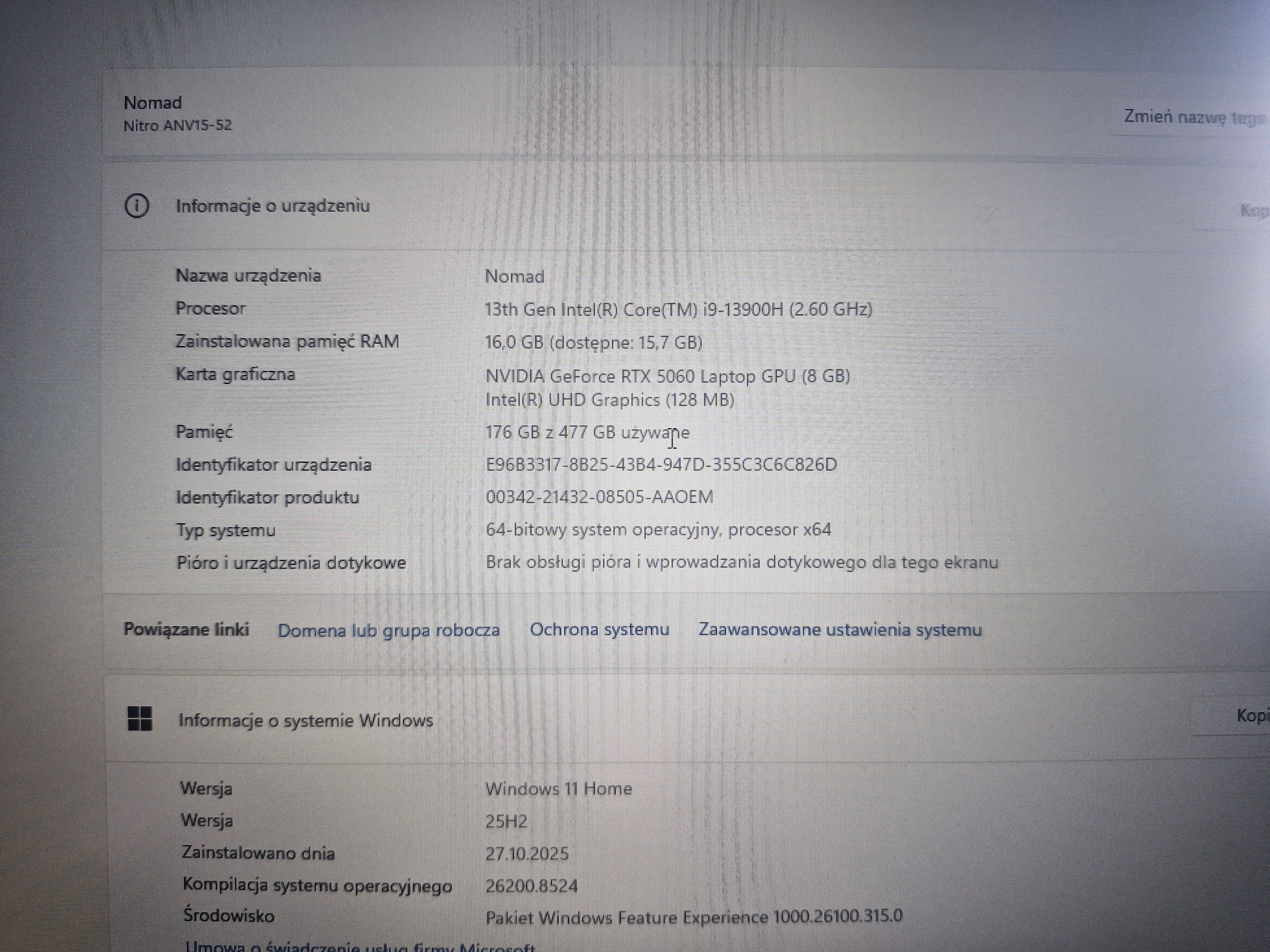 Laptop Gamingowy Acer V 15