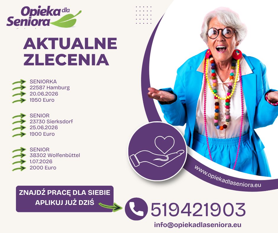 🍃Zlecenie do Seniora  🏠23730 Sierksdorf/ Szlezwik-Holsztyn  📅Od 25.06.26