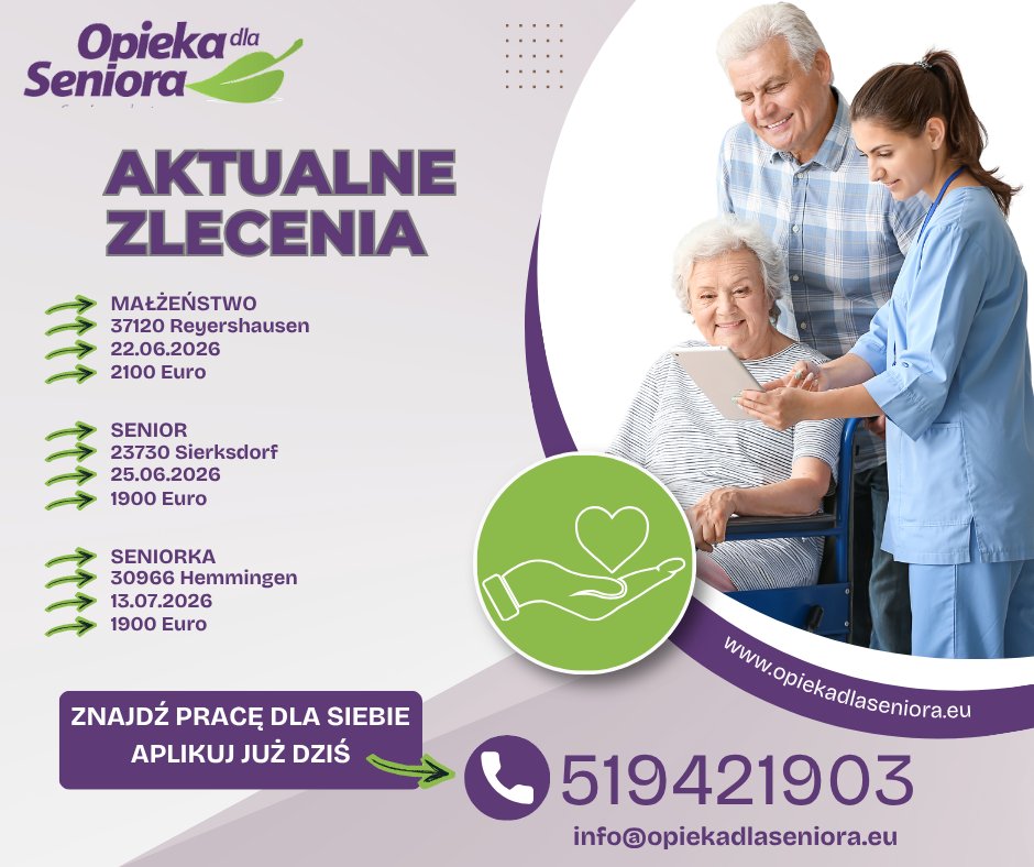 🍃Zlecenie do Seniorki  🏠 30966 Hemmingen - 10 km od Hannover