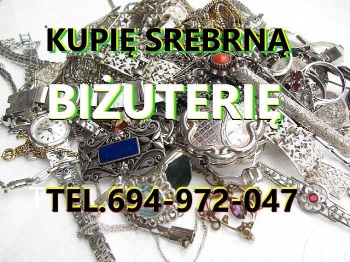 Kupię srebrną starą BIŻUTERIĘ oraz wszystko inne ze srebra-CUKIERNICE,patery,świeczniki kontakt 694972047
