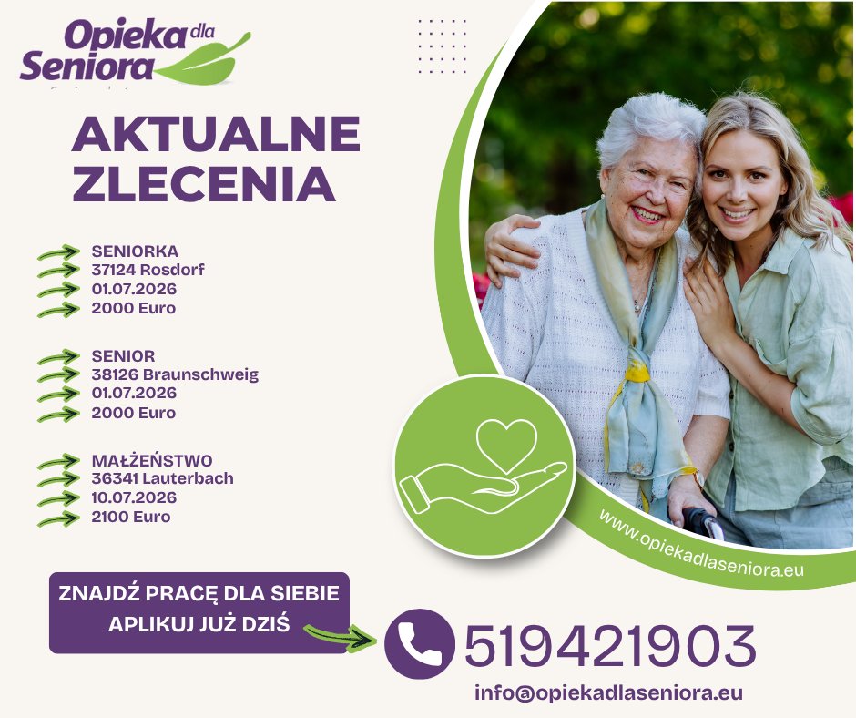 🍃Zlecenie do Seniorki  🏠 37124 Rosdorf – 6 km od Getyngi / Dolna Saksonia
