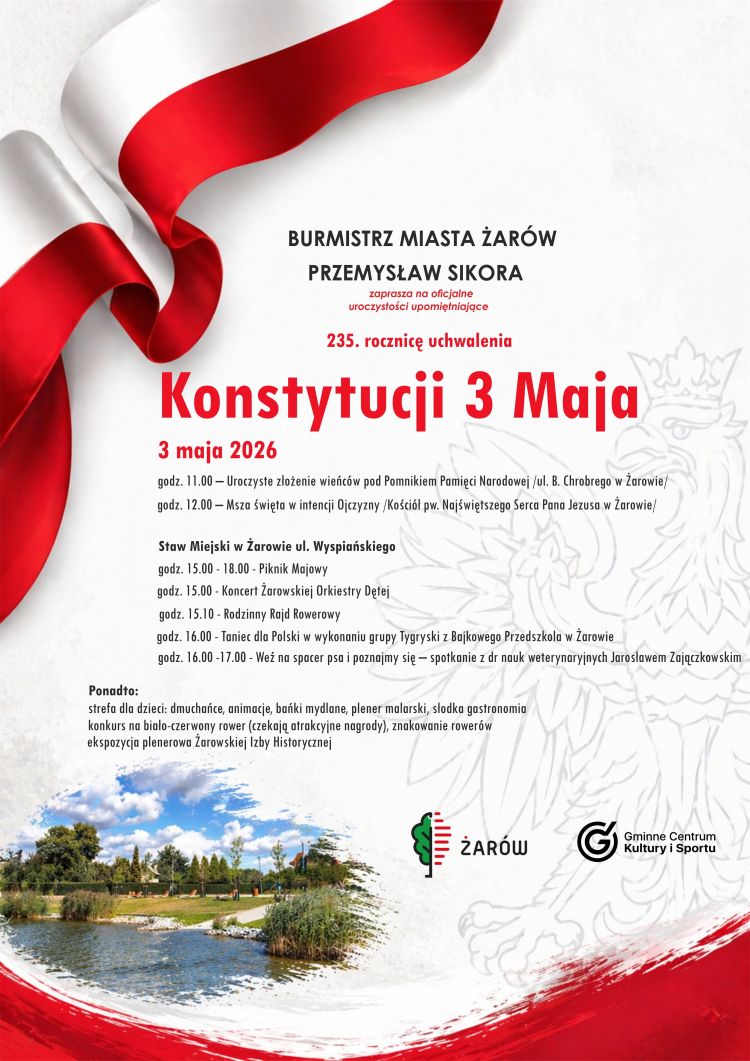 Obchody rocznicy Konstytucji 3 Maja w Żarowie