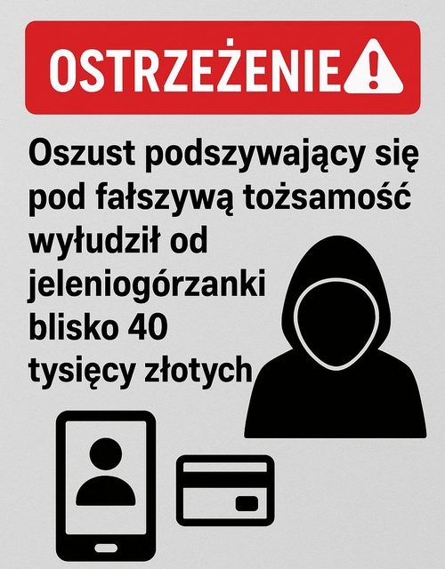 Fałszywa tożsamość w sieci – mieszkanka Jeleniej Góry oszukana na blisko 40 tysięcy złotych