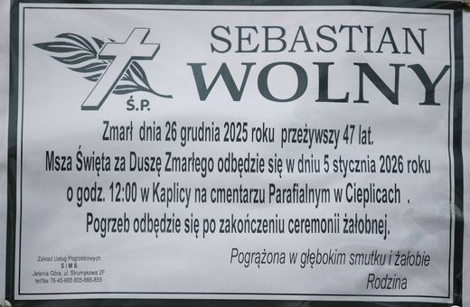 Zmarł Sebastian Wolny
