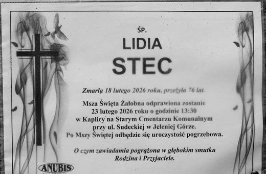 Zmarła Lidia Stec