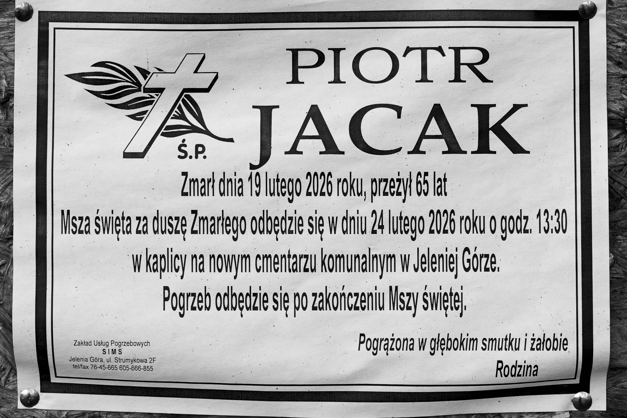 Zmarł Piotr Jacak