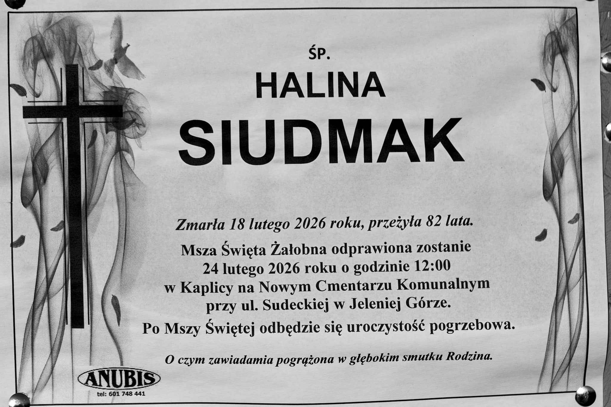 Zmarła Halina Siudmak