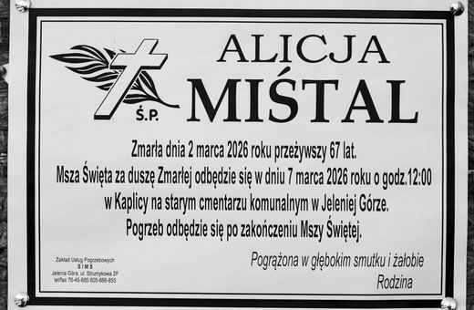 Zmarła Alicja Mistal