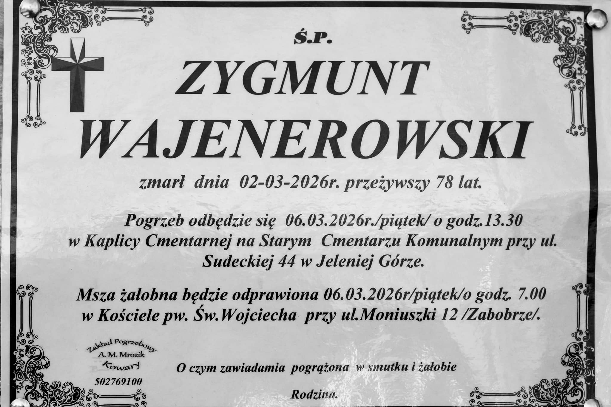 Zmarł Zygmunt Wajenerowski