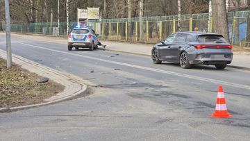 Kolizja radiowozu z Mercedesem