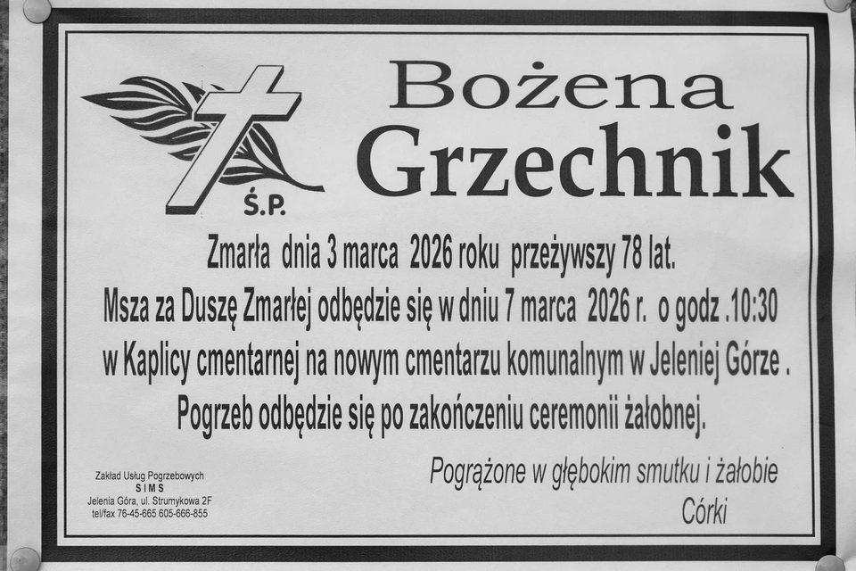 Zmarła Bożena Grzechnik