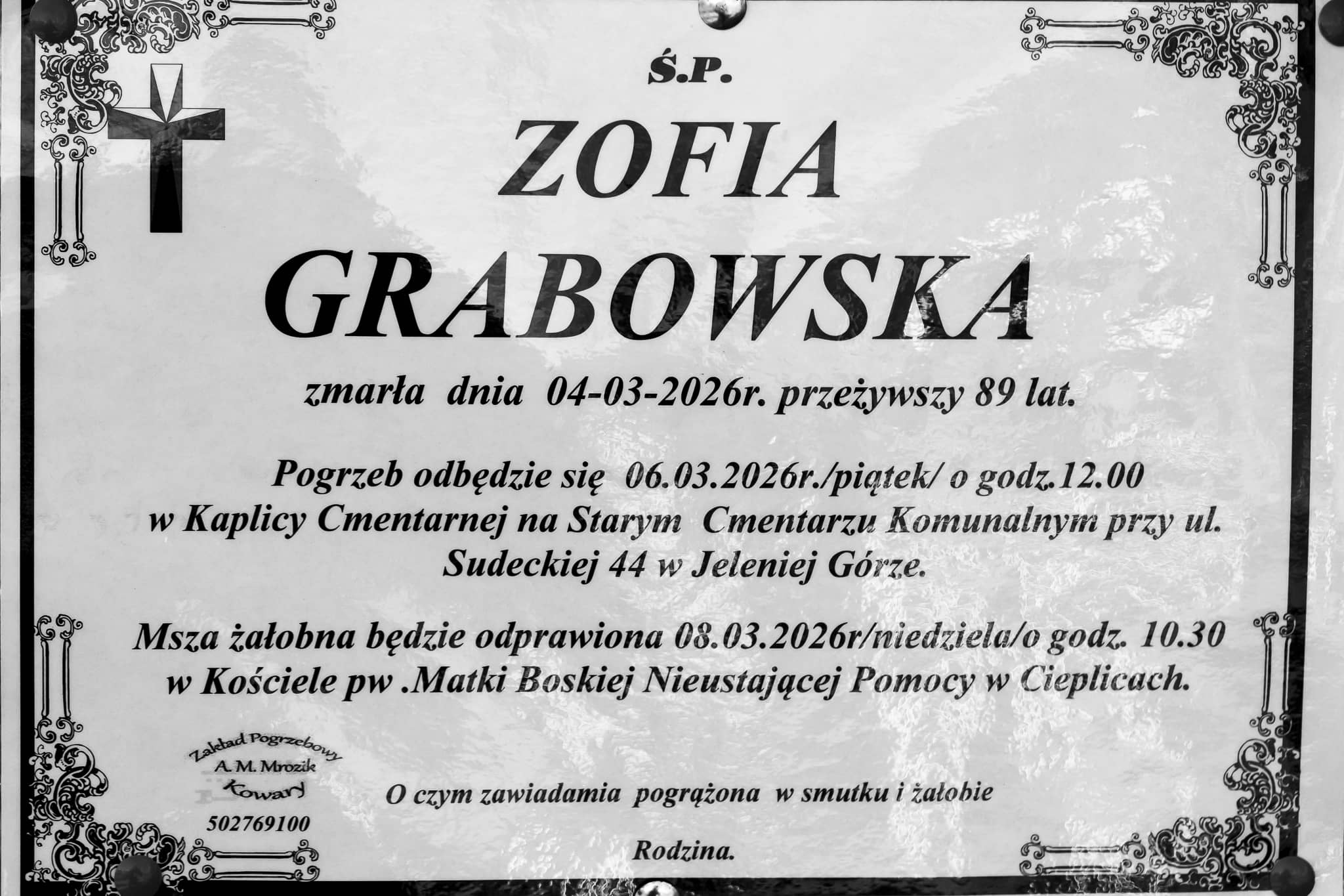 Zmarła Zofia Grabowska