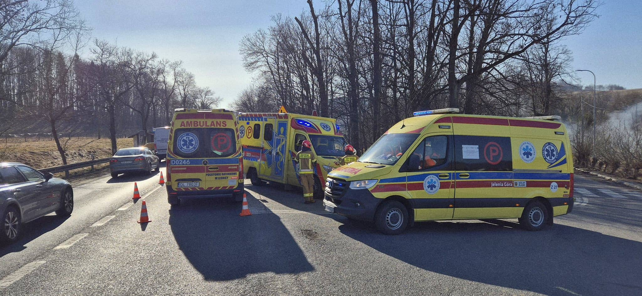 Ranni w wypadku busa z osobówką