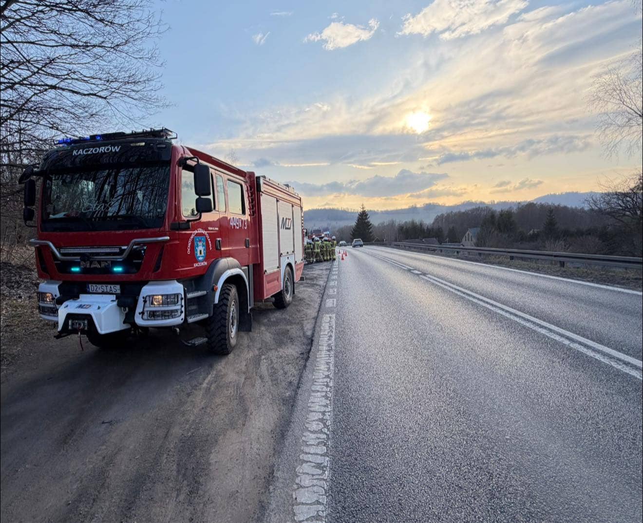 Pożar ciężarówki na drodze do Jeleniej Góry