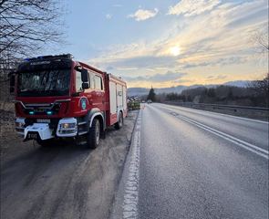 Pożar ciężarówki na drodze do Jeleniej Góry