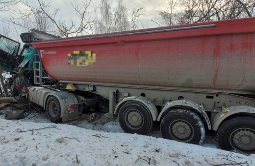 Zasłabnięcie kierowcy. Ciężarówka uderzyła w drzewo