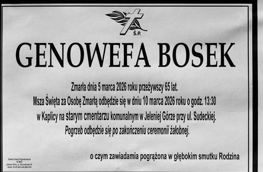 Zmarła Genowefa Bosek