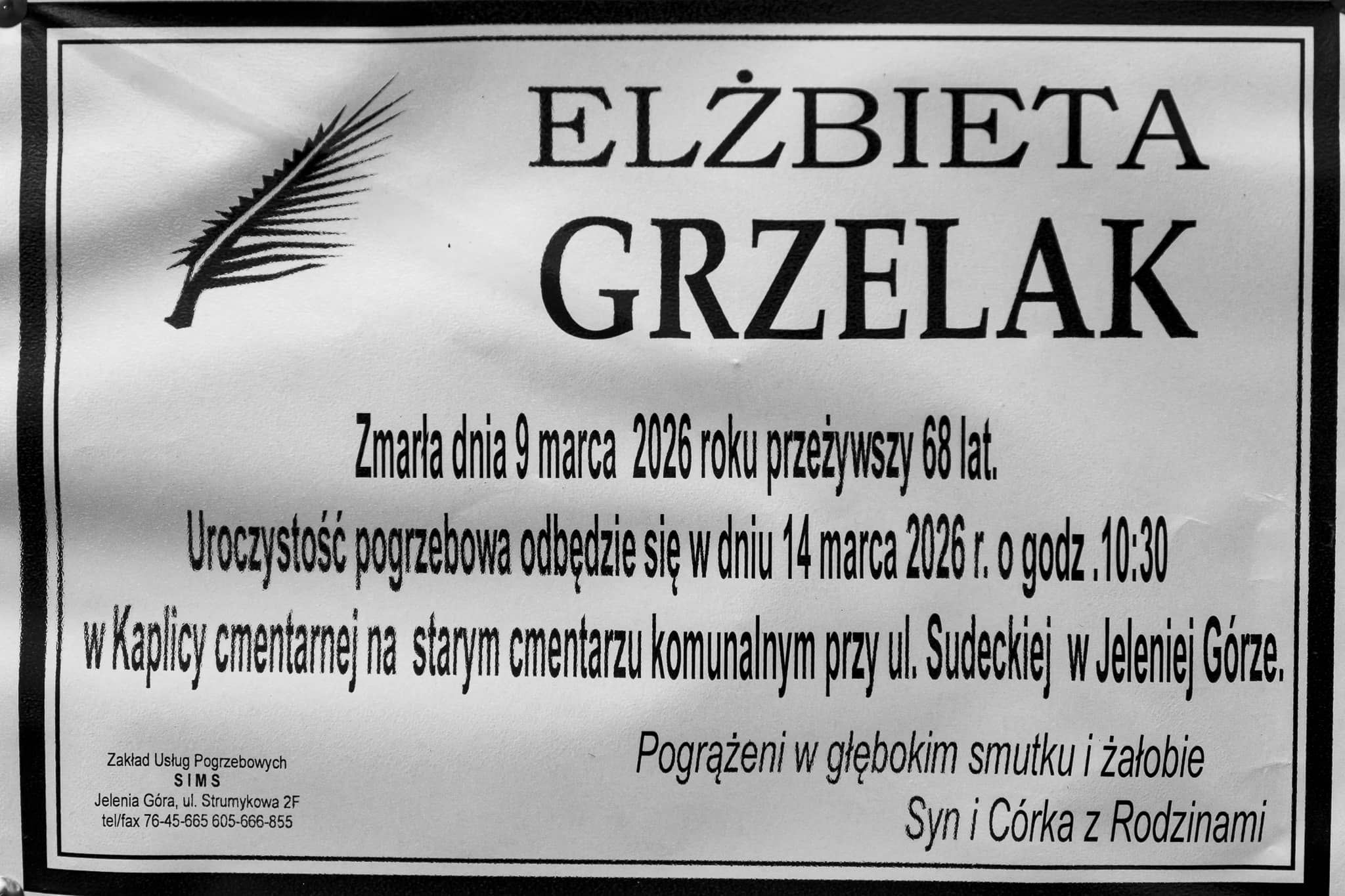 Zmarła Elżbieta Grzelak