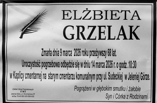 Zmarła Elżbieta Grzelak