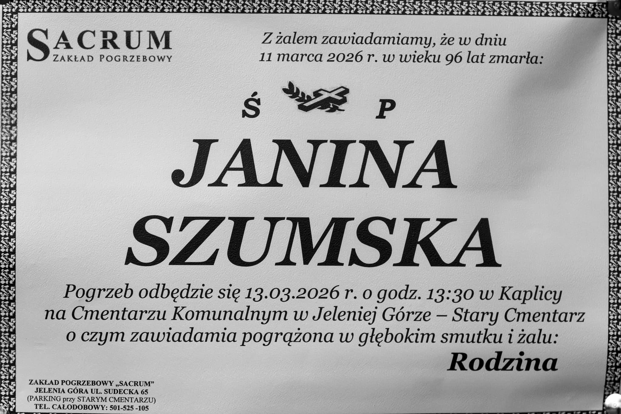 Zmarła Janina Szumska