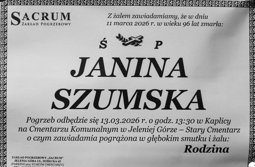 Zmarła Janina Szumska