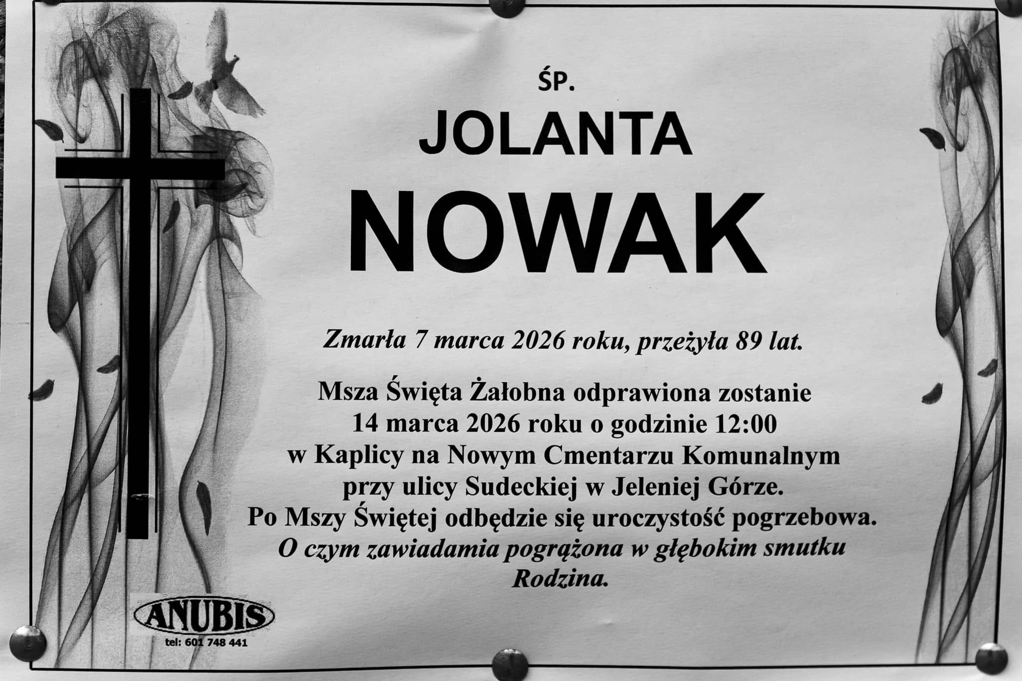 Zmarła Jolanta Nowak
