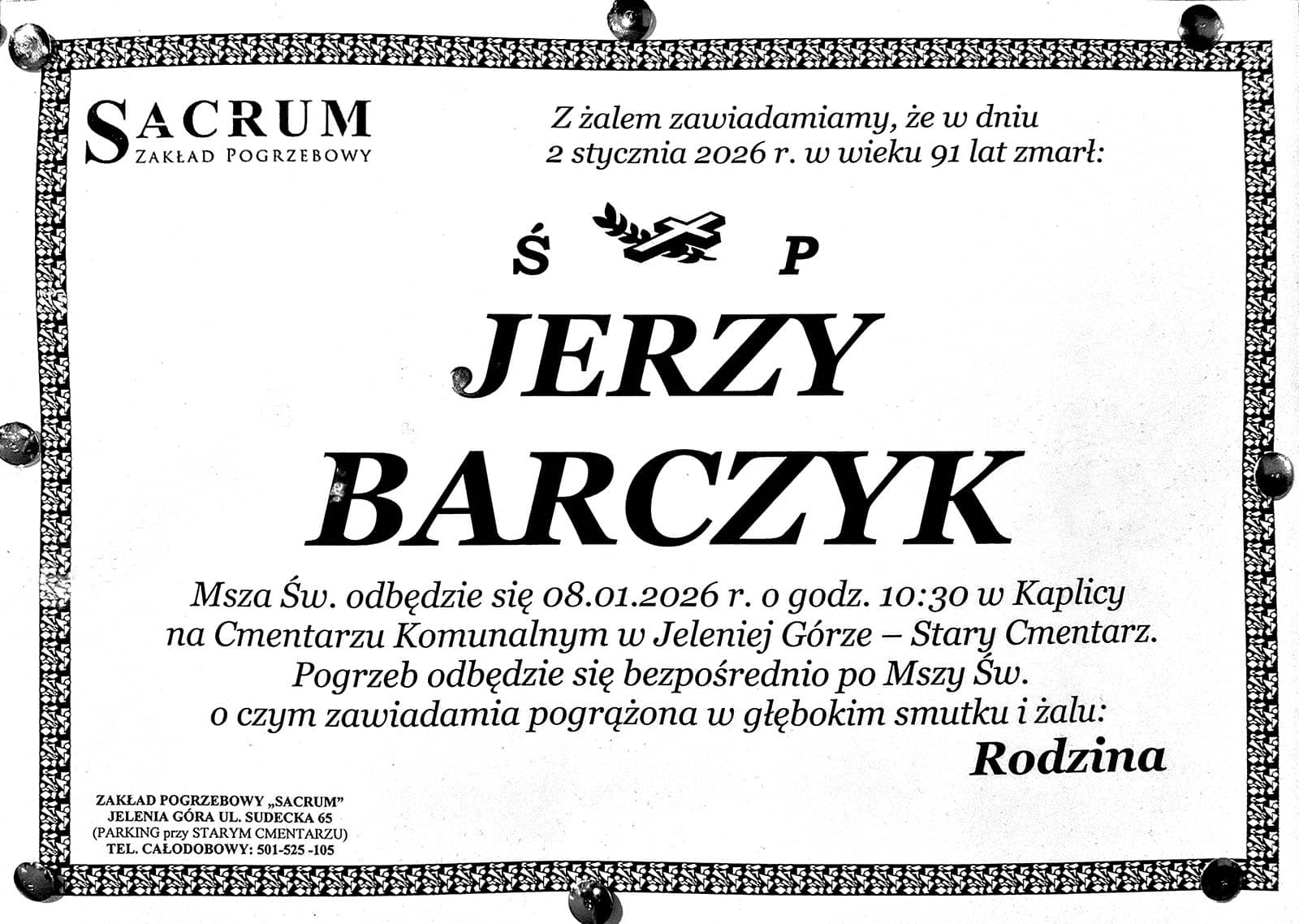 Zmarł Jerzy Barczyk