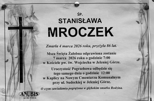 Zmarła Stanisława Mroczek
