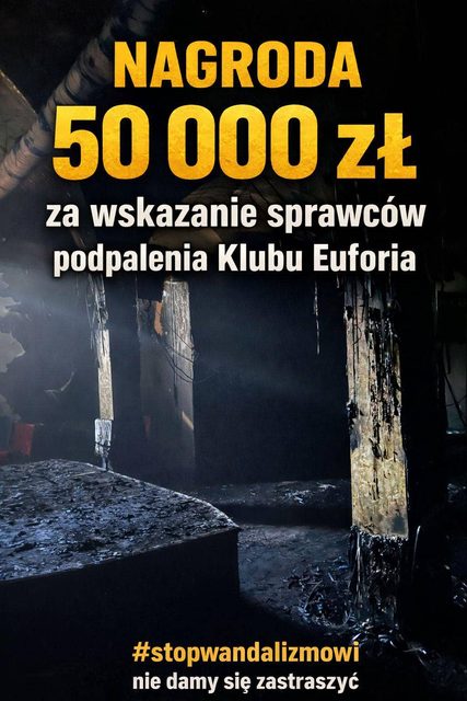 50 tys. zł nagrody za wskazanie podpalacza