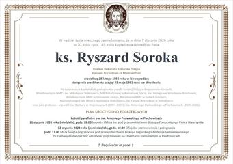 Zmarł ksiądz Ryszard Soroka z Piechowic