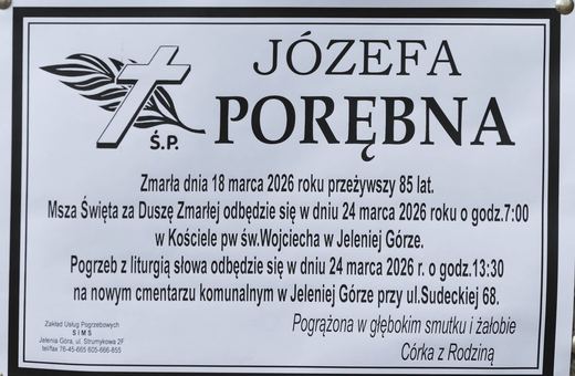 Zmarła Józefa Porębna