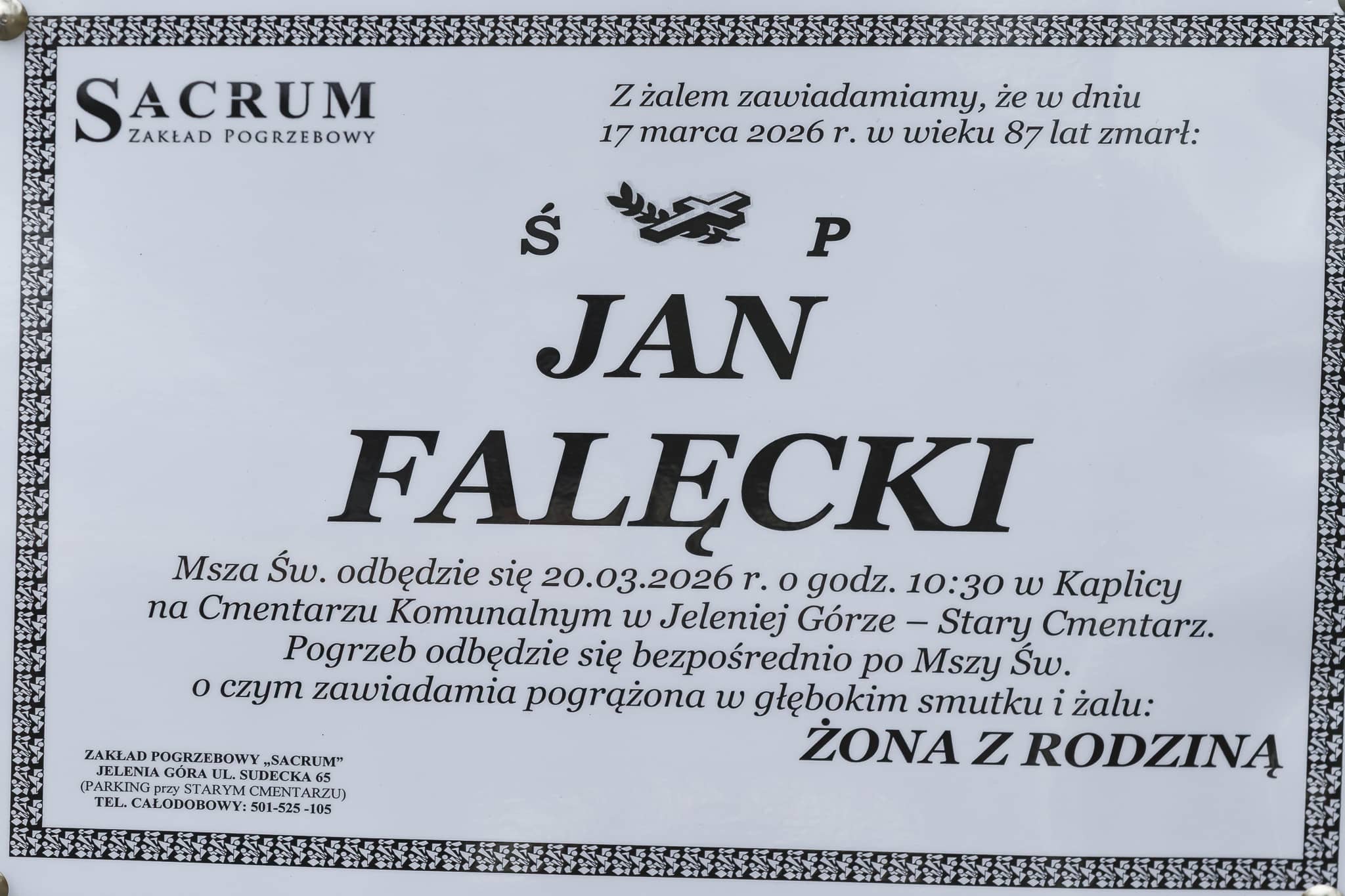Zmarł Jan Falęcki