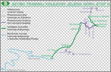 Instytut Rozwoju i Promocji Kolei przygotował plany pokazujące przebieg nowych tramwajowych linii w stolicy Karkonoszy i okolicach.