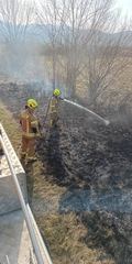 Pożar trawy w Ścięgnach