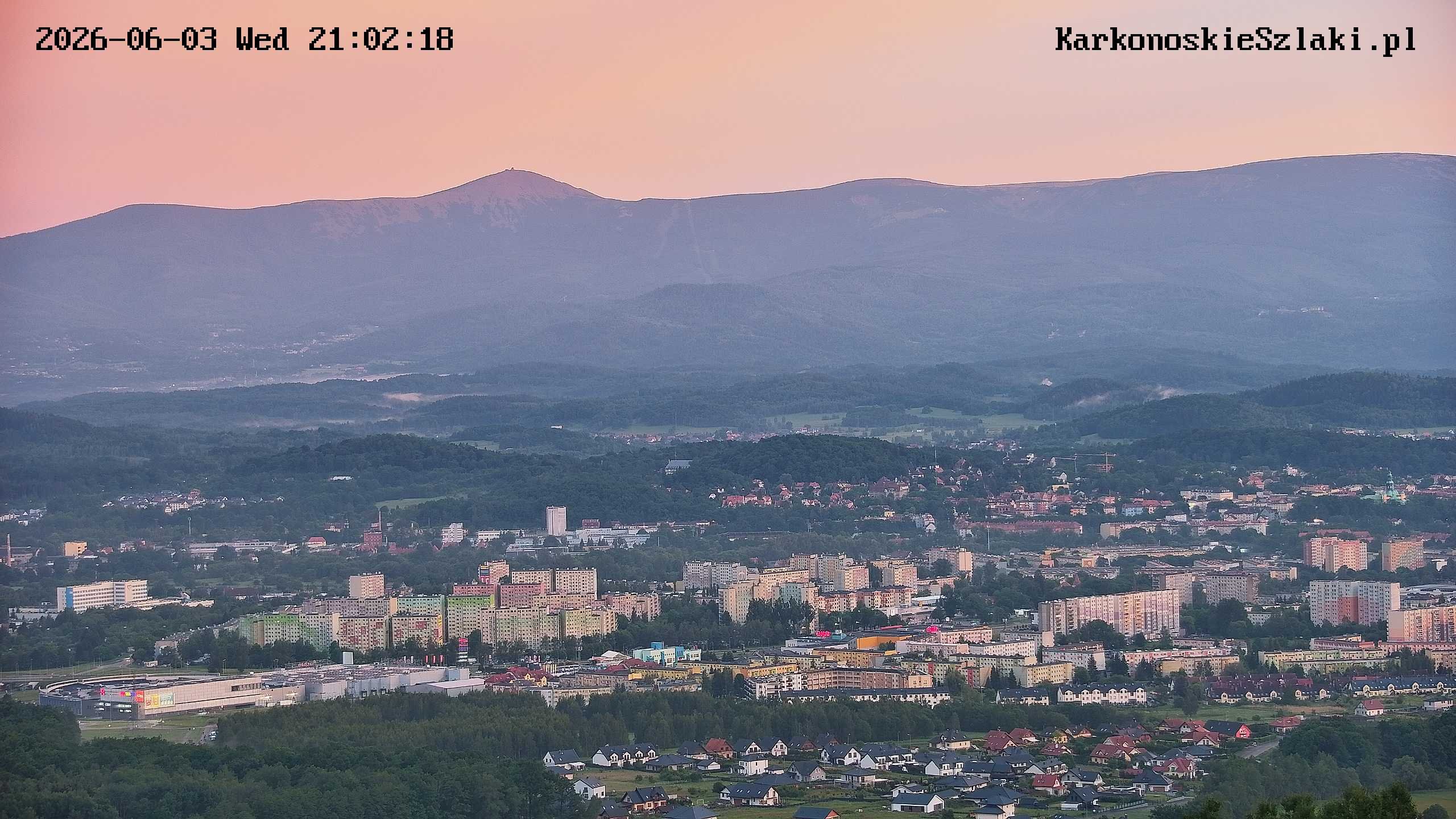 Efektowny zachód słońca w Karkonoszach