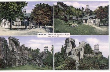 Bibersteine (Bobrowe Skały) z nieistniejącymi już wieżą i schroniskiem.
