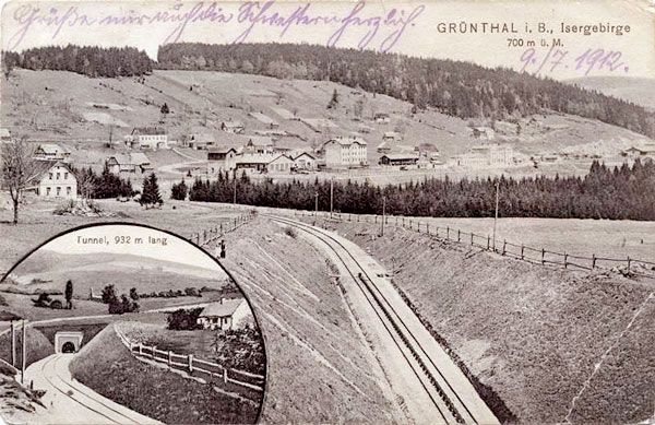 Gruenthal czyli Korenov: panorama i tunel.