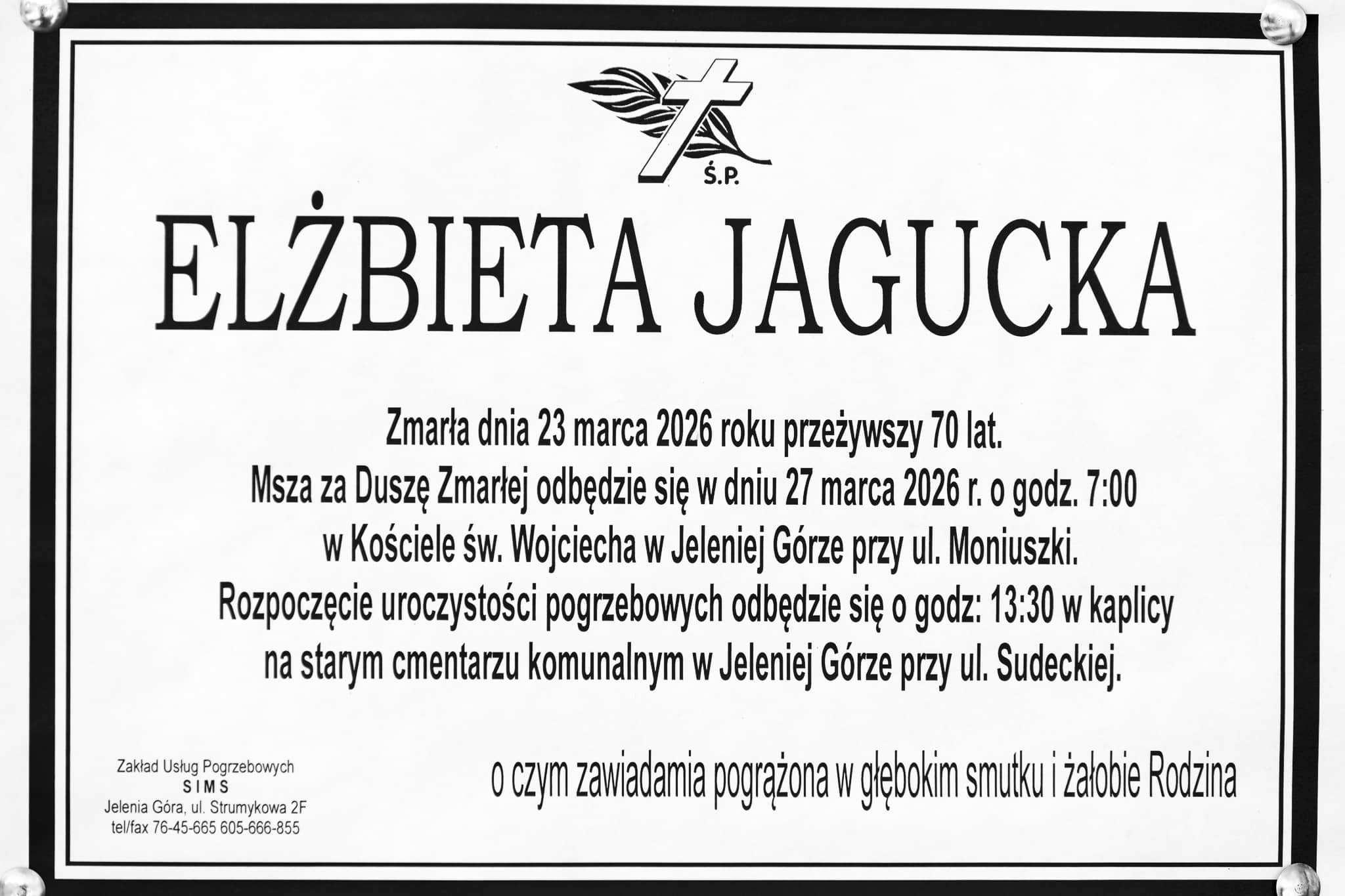 Zmarła Elżbieta Jagucka