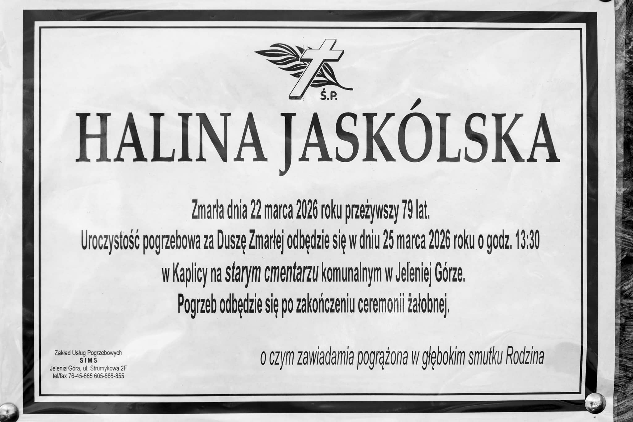 Zmarła Halina Jaskólska