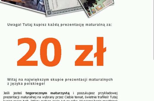 Według jednego z anonsów prezentację można już kupić za 20 złotych. 15 puntków na egzaminie gwarantowane.