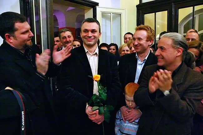 Bohaterowie wieczoru podczas uroczystości.