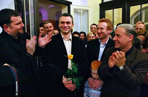 Bohaterowie wieczoru podczas uroczystości.