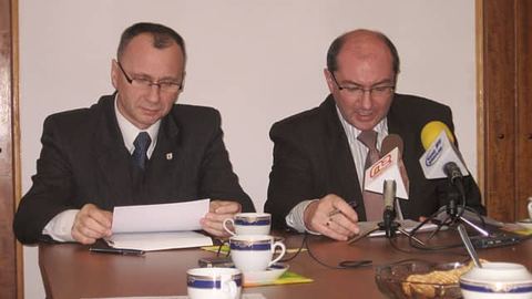 Prezydent Obrębalski ze swoim zastępcą Jerzym Łużniakiem.