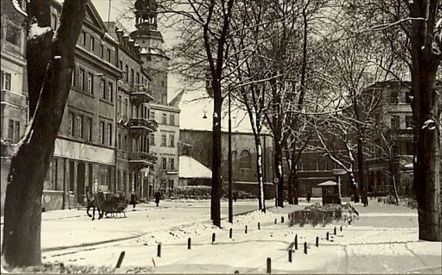 Bankowa zimą w latach 50-tych minionego stulecia.