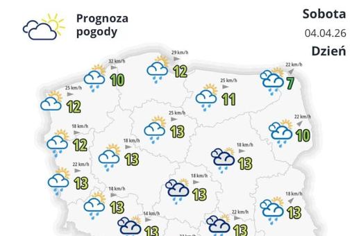 Kilkanaście stopni w Sobotę Wielkanocną, ale może popadać