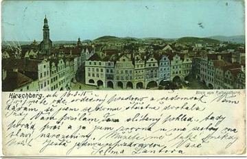 Rok 1915: panorama Podcieni Zbożowych i miasta widziana z tarasu ratuszowej wieży.