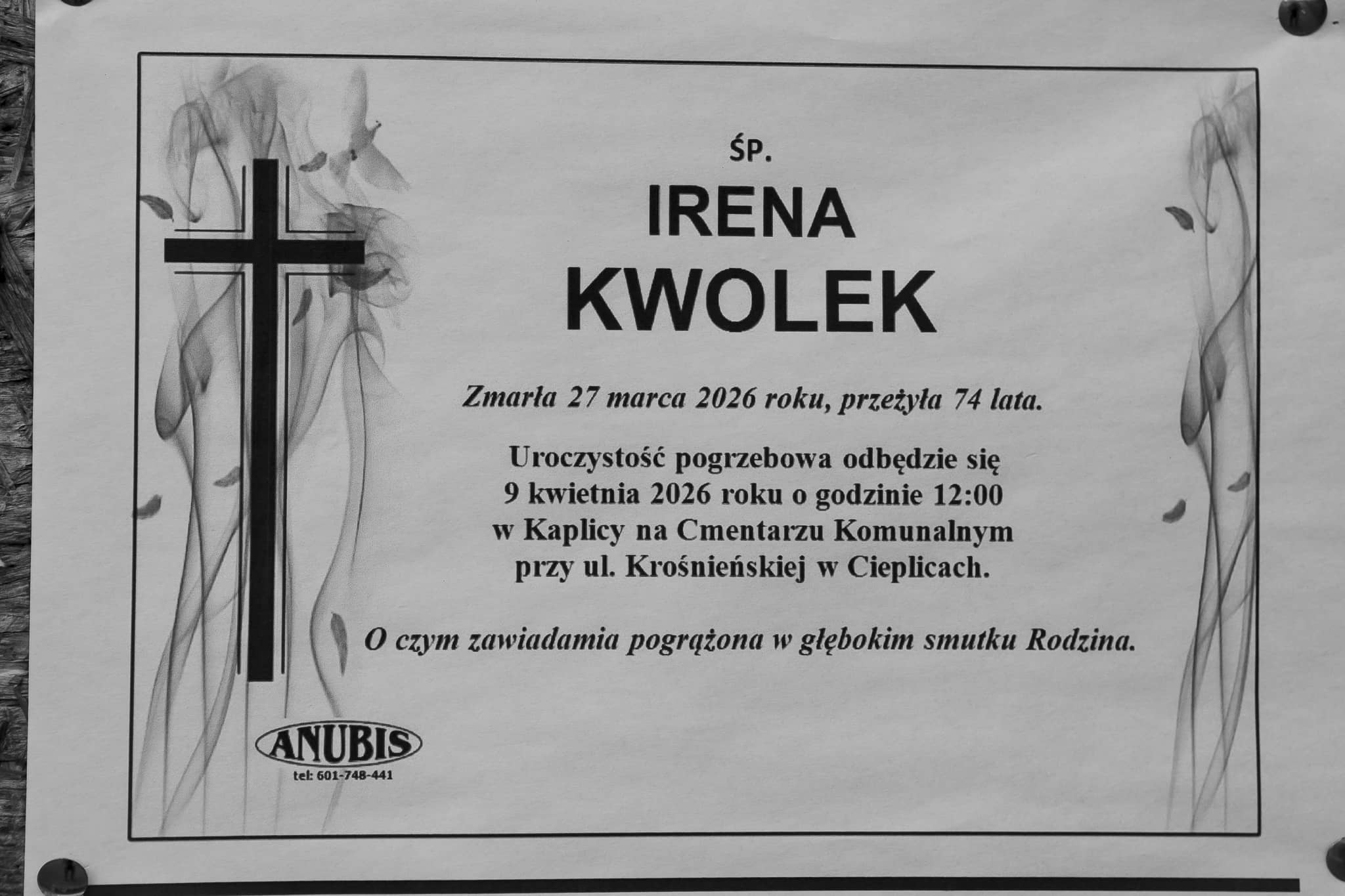 Zmarła Irena Kwolek