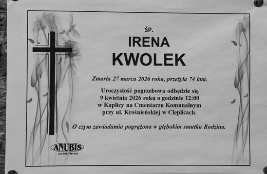 Zmarła Irena Kwolek